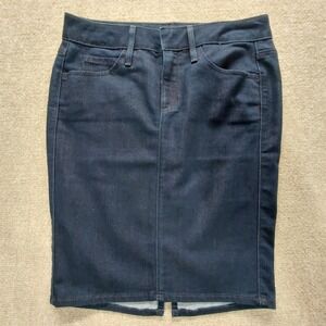 GAP Jean Skirt Women's Size 24 / 00 Dark‎ Blue Denim Short Pencil Stretch Slit